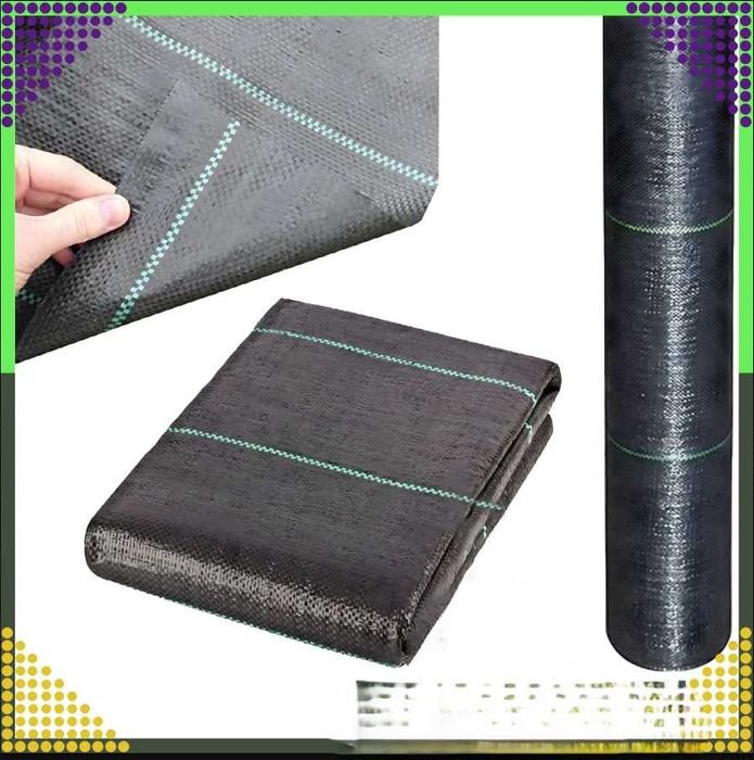 AGROWŁÓKNINA 90G 1,1x50m czarna agrotkanina + kotwy