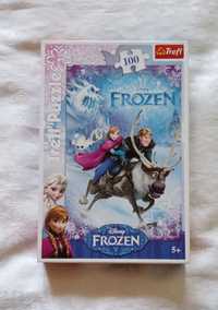 kraina lodu, puzzle, 100 szt, 5+, układanka, Anna, Elza, Olaf Frozen