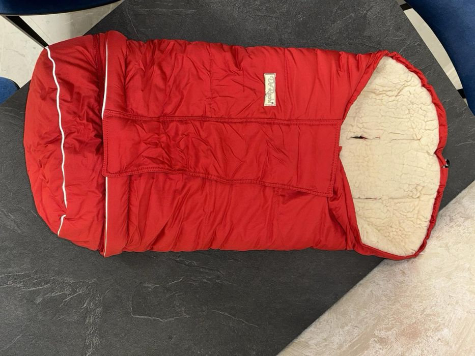 Теплий хутряний конверт на овчині/вовні для новонароджених.