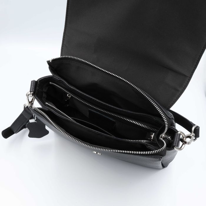 Сумка жіноча шкіряна Polina&Eiterou 6051 Black Сумка женская кожаная