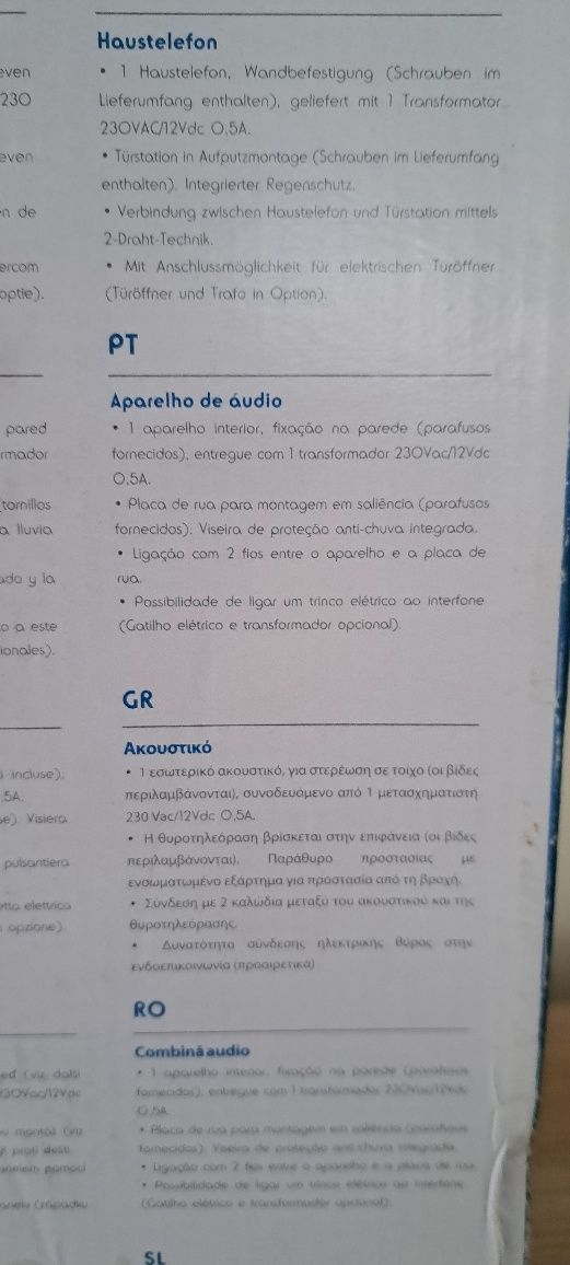 Intercomunicador áudio casa