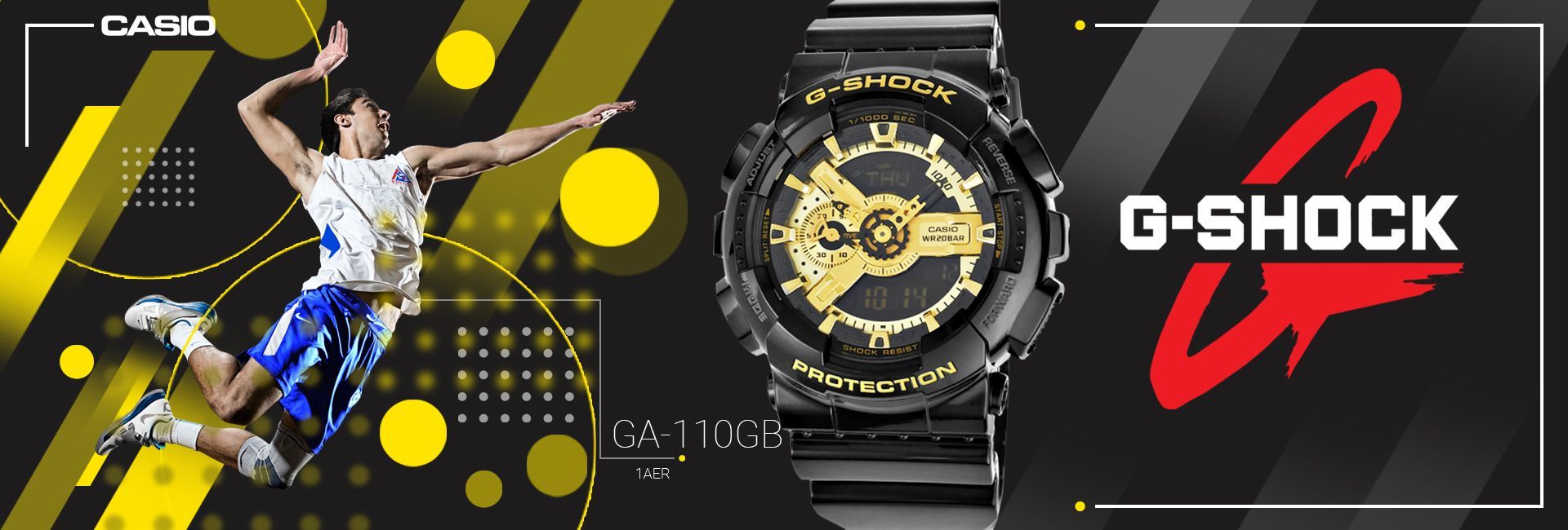 zegarek męski casio g-shock ga-110gb-1aer 20 bar do nurkowania + box