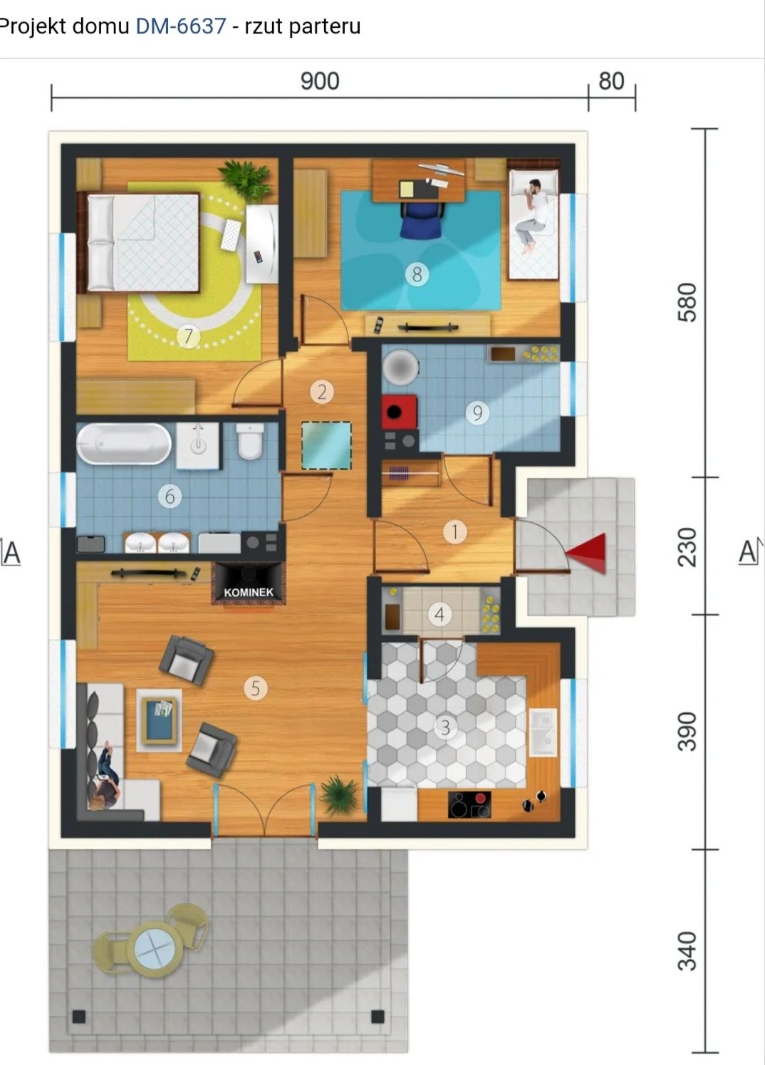 Projekt domu parterowego LIGUSTR DM-6637
