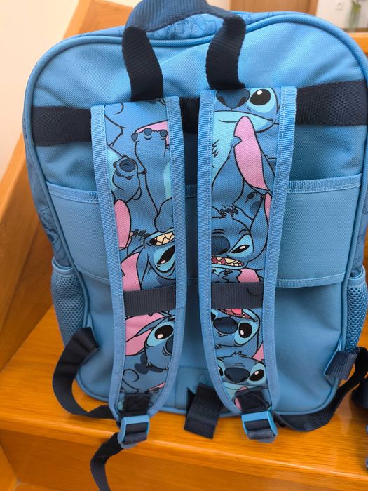 Conjunto escolar mochila+lancheira+estojo STITCH