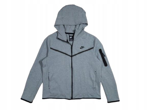 NIKE Tech Fleece Bluza Męska Szara z Kapturem r. L
