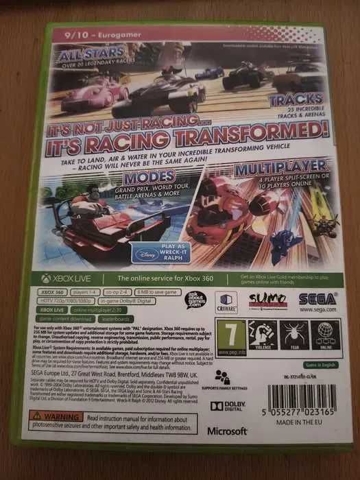 Gra Xbox 360 Sonic All Stars Racing Transformed, box