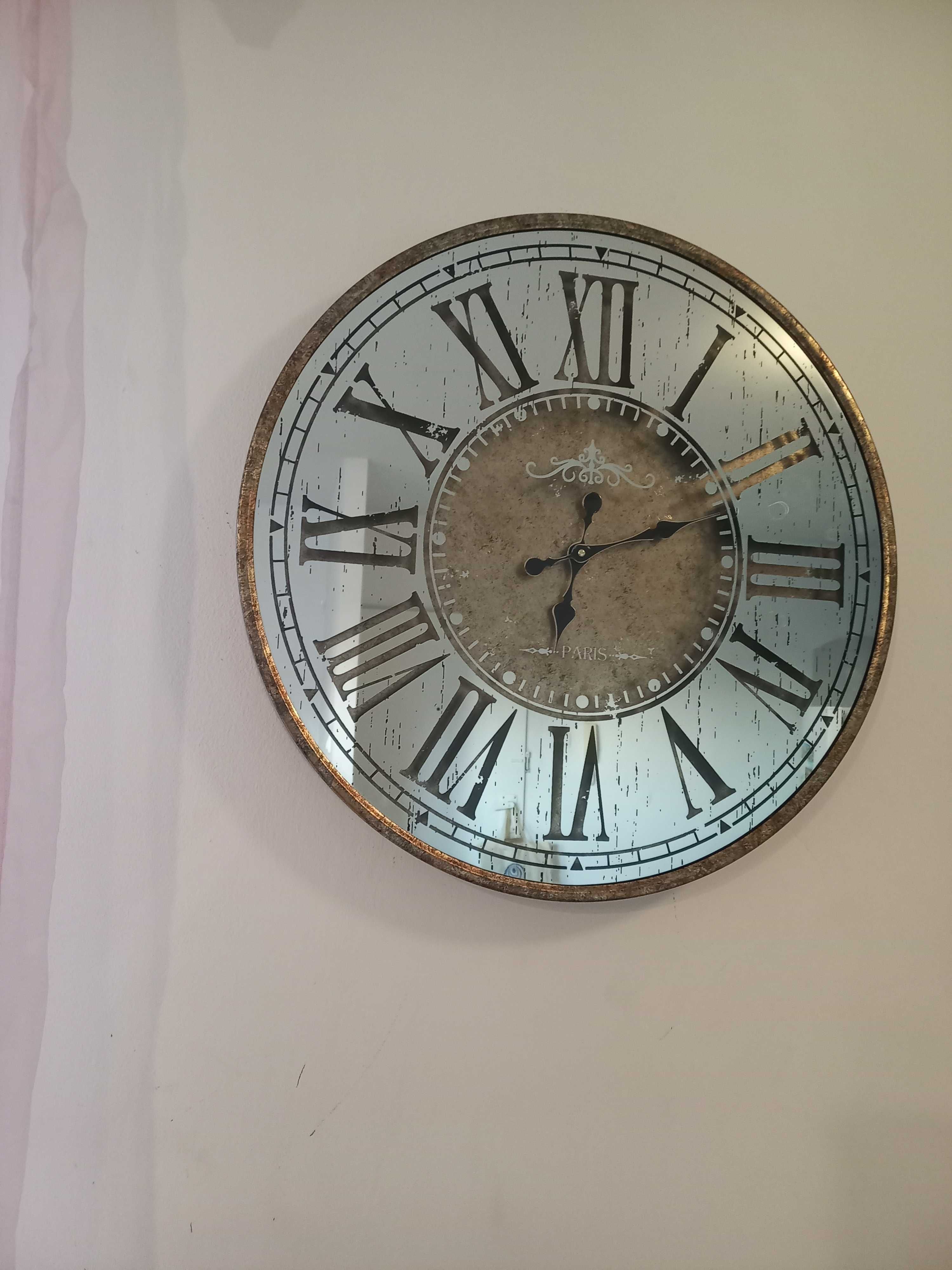Duży metalowy zegar ścienny rzymskie cyfry 60 cm