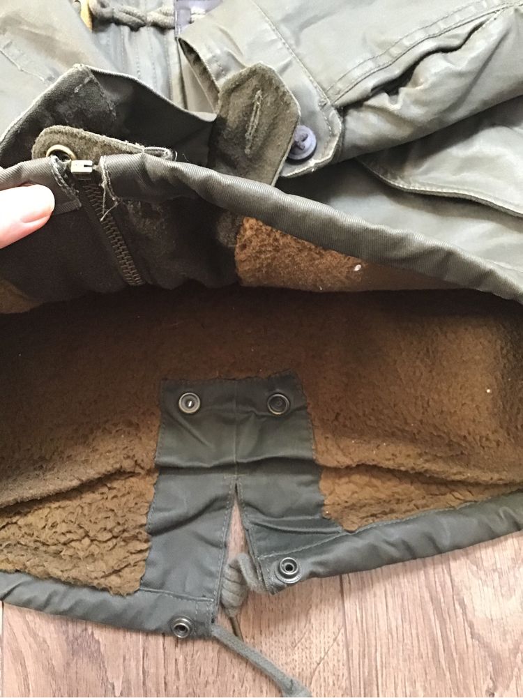 Parka kurtka khaki Bershka męska M L miś