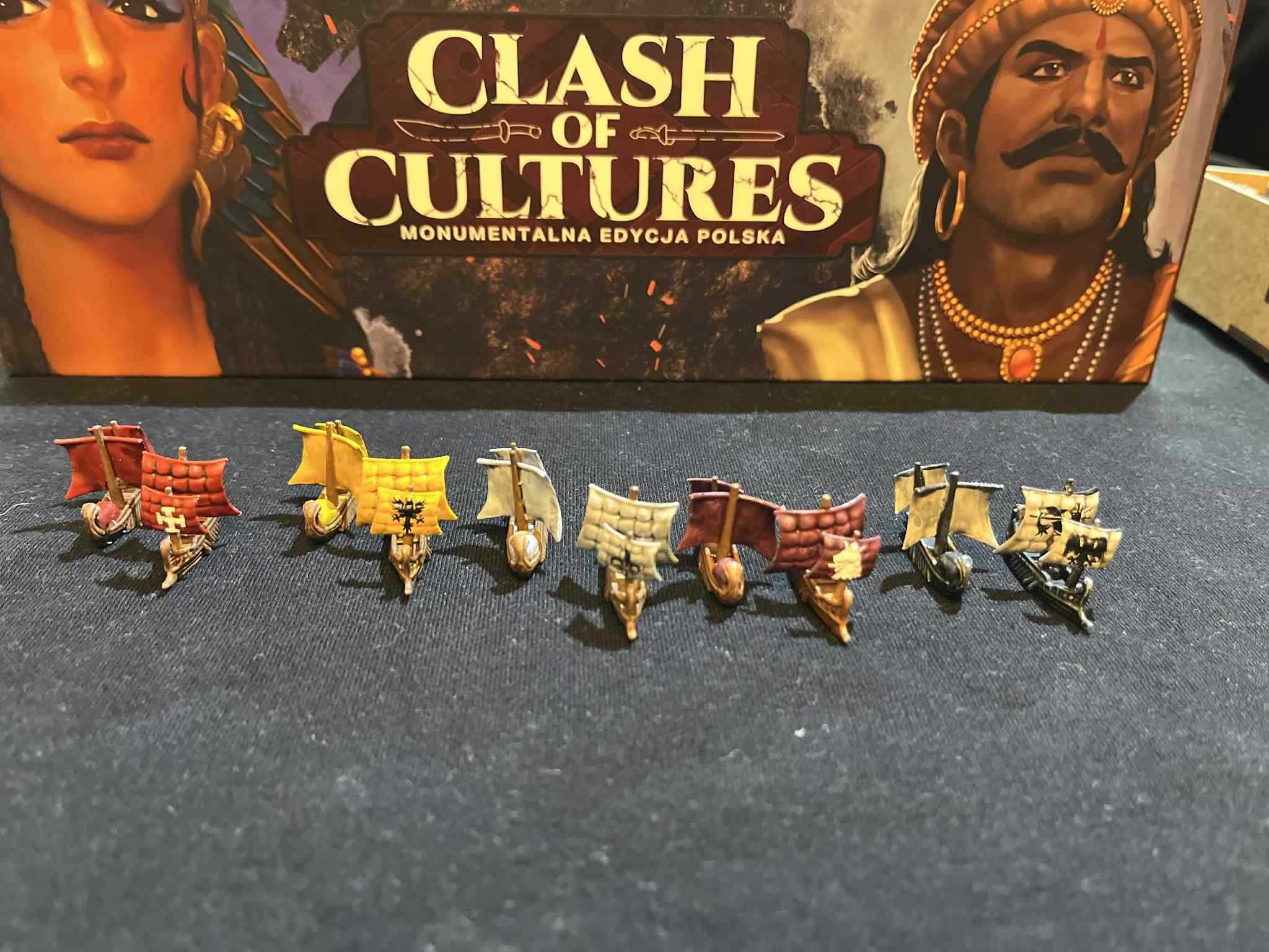 Clash of Cultures, pomalowany + insert, karty w koszulkach.