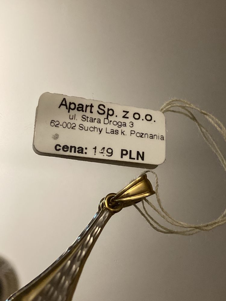 Nowa zawieszka złota apart próba 333 waga 1,04 gr