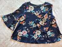 Camisa floral de manga abaloada 3/4 Shein