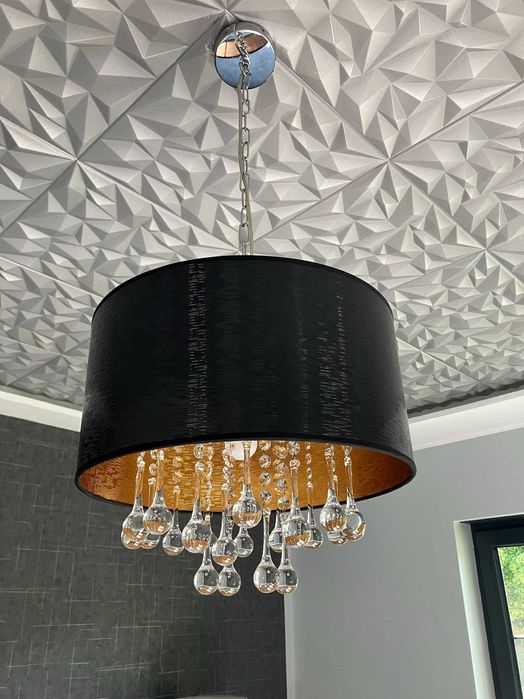 Żyrandol złoto czerń