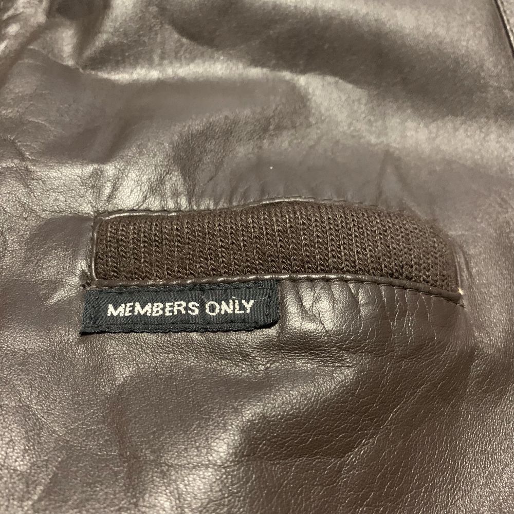 Редкая кожаная куртка Members Only Brown Iconic Racer Leather Jacket