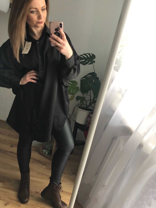 Satynowa koszula oversize