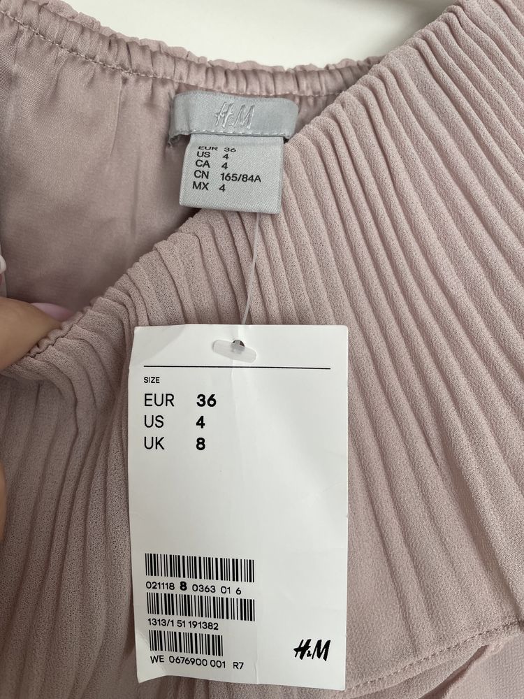 Sukienka pudrowy róż H&M 34/XS