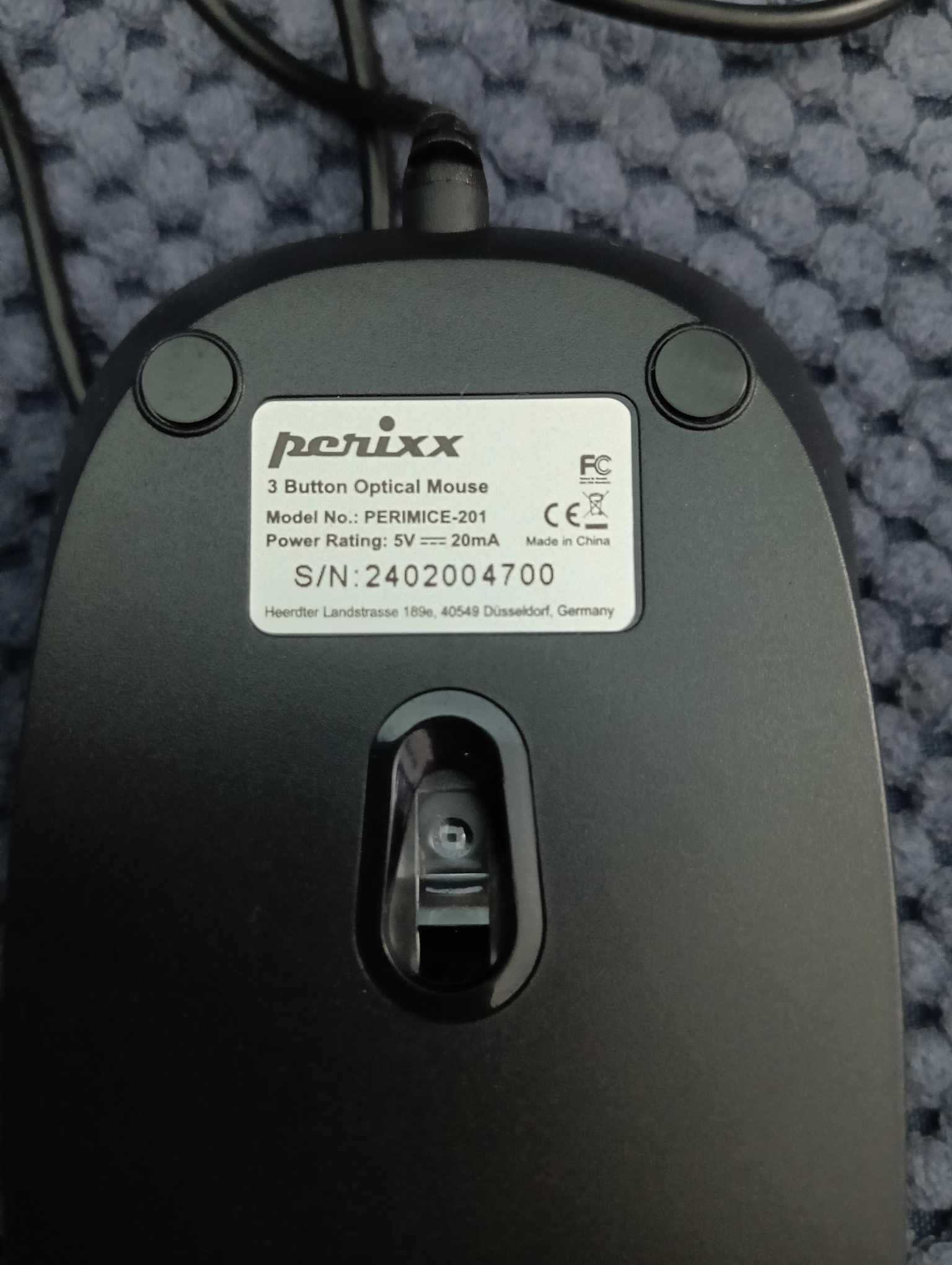 Optyczna mysz przewodowa USB-c Perixx