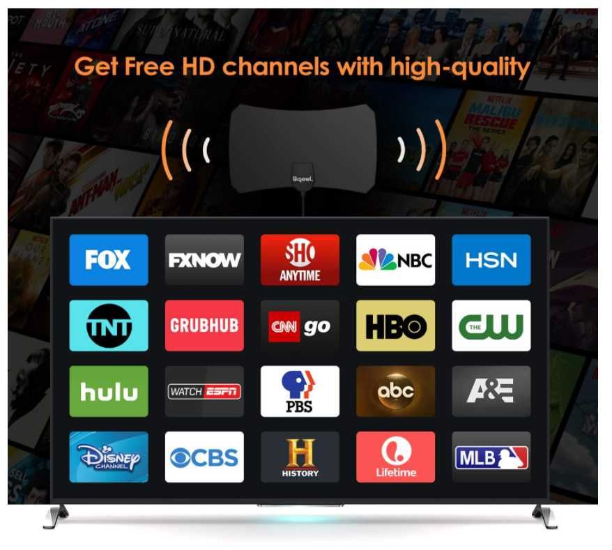 Bqeel antenna telewizyjna wewnętrzna DVB-T2 HEVC Full HD 4K kabel 4,4m