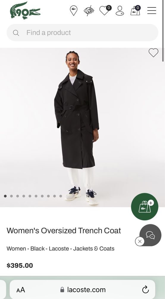 Тренч пальто LACOSTE, ОРИГІНАЛ! 34-36р.
