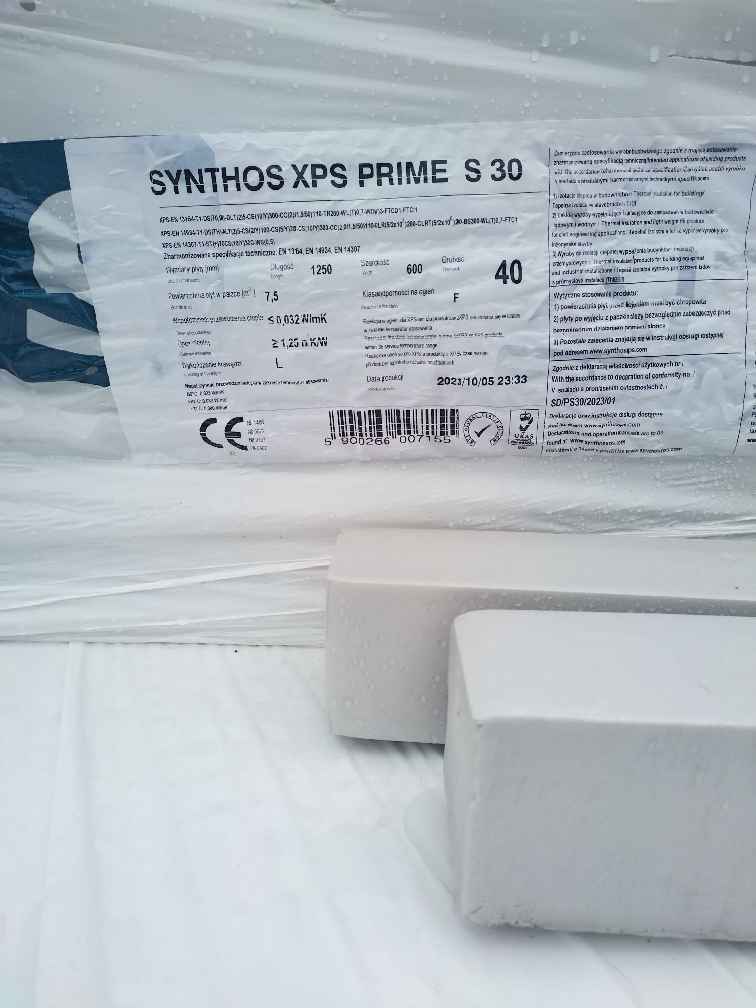 Styrodur XPS Synthos Prime L 40 grubość 6 cm