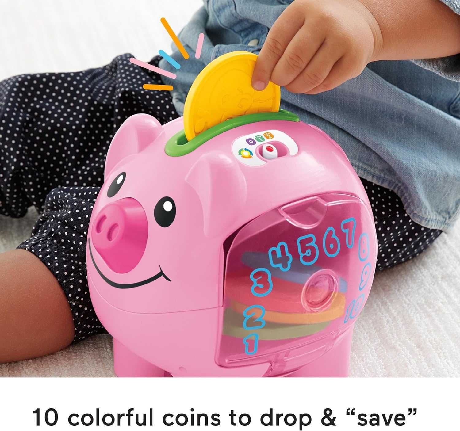 ЕКО-упаковка  іграшка Свинка скарбничка з монетками Fisher-Price