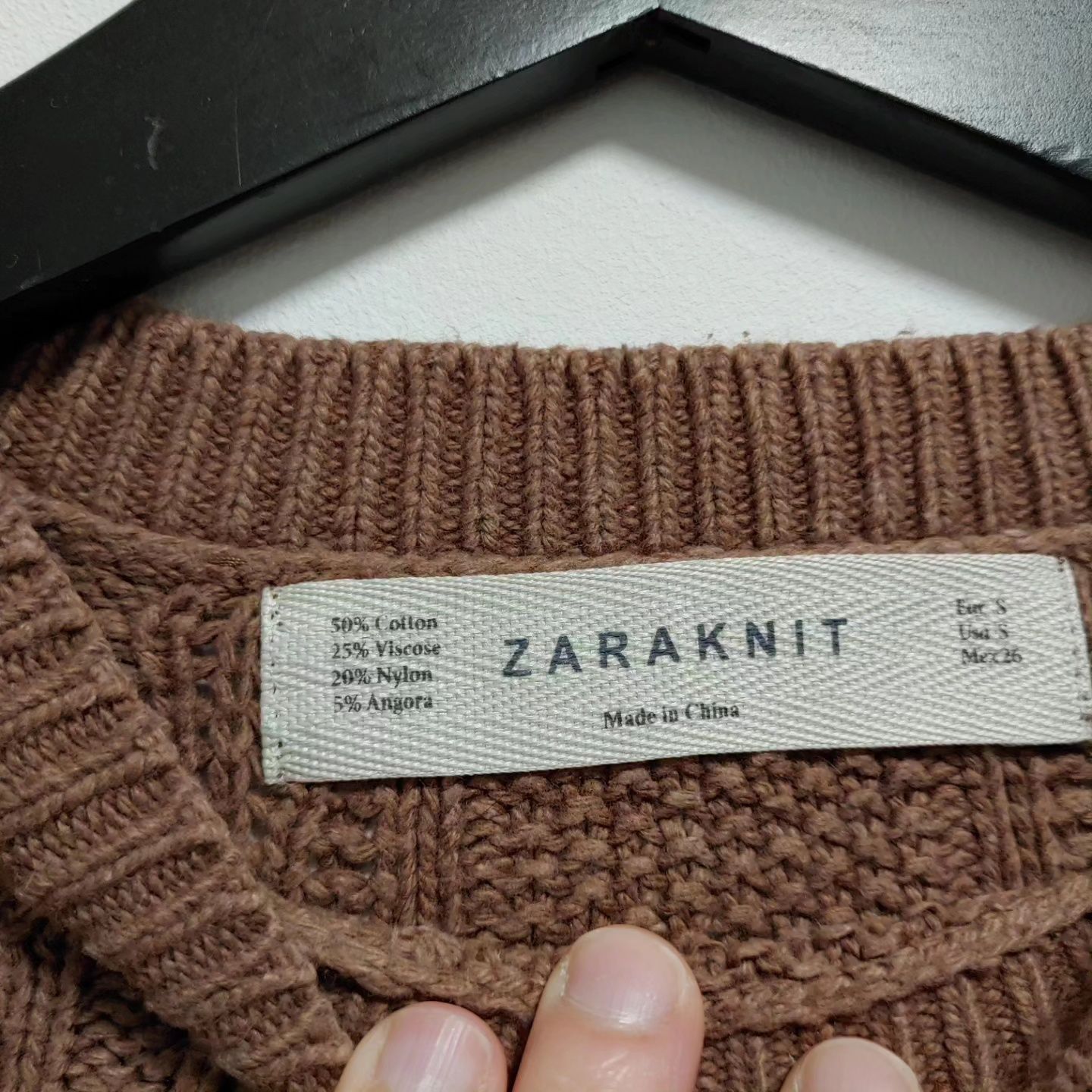 Camisola castanha, Zara, tamanho S