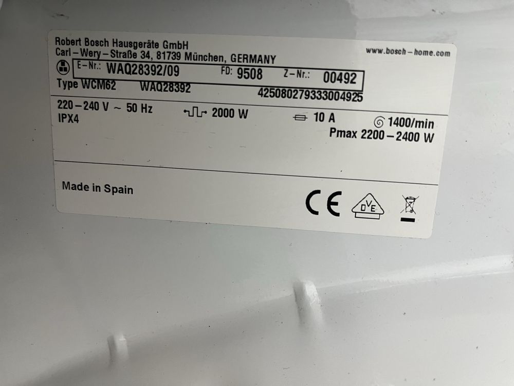 Pralka BOSCH 7kg 1400ob A+++ |12msc |BD stan |Dowóz
