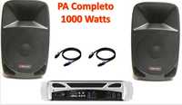 PA 1000 WATTS  c/Pen Usb - Amplificador Bluetooth e Colunas