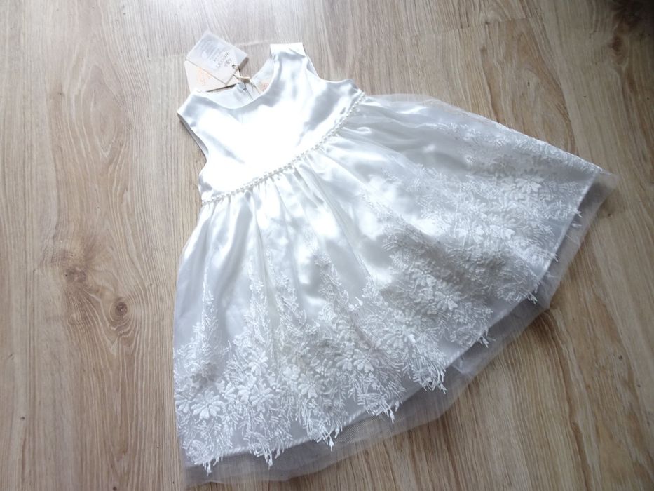 Wecan Sukienka sukieneczka wizytowa chrzest ślub wesele  92/98