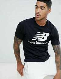 Чоловічі футболки new balance чорна біла NB Нью Беленс мужская футболк