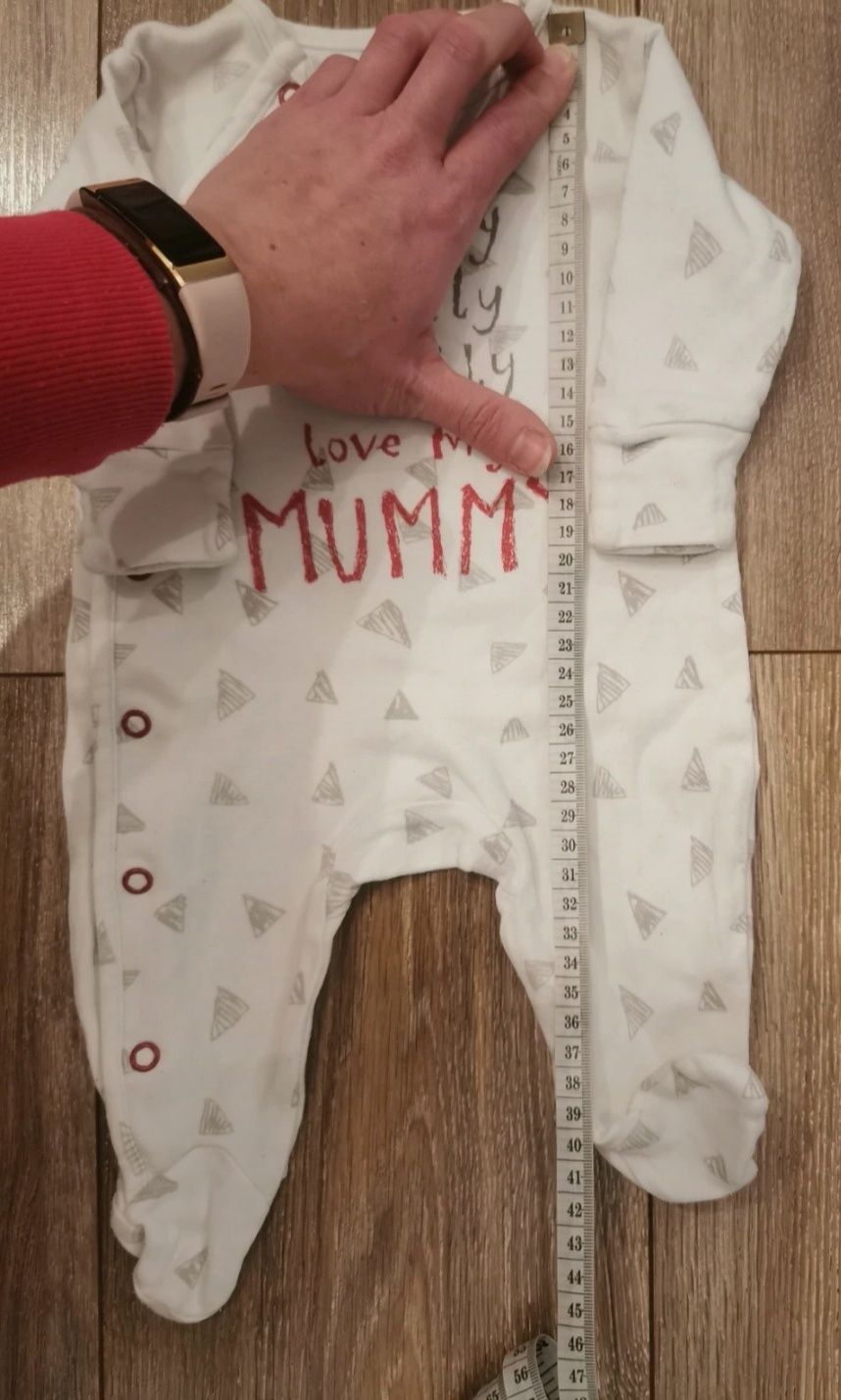 2c pajac pajacyk piżamka Next Mothercare 56 62 uniseks serce mama love