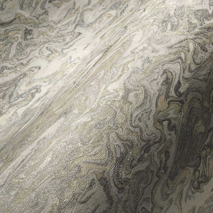 Tapety marmur srebrny, złoty, beżowy. Flizelina.