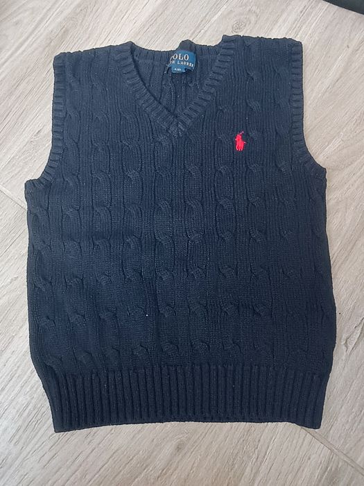 Polo Ralph Lauren Sweater Youth Large Navy Blue Vest Pullover V Neck P