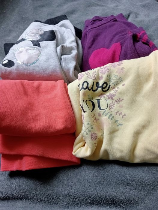 Spodnie dresowe dziewc zestaw,2tuniki, 1bluza Lupilu 98/104