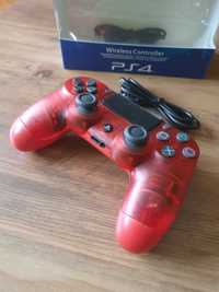NOWY pad PlayStation 4 Przeźroczysty Czerwony PS4 PC kontroler PROMOCJ