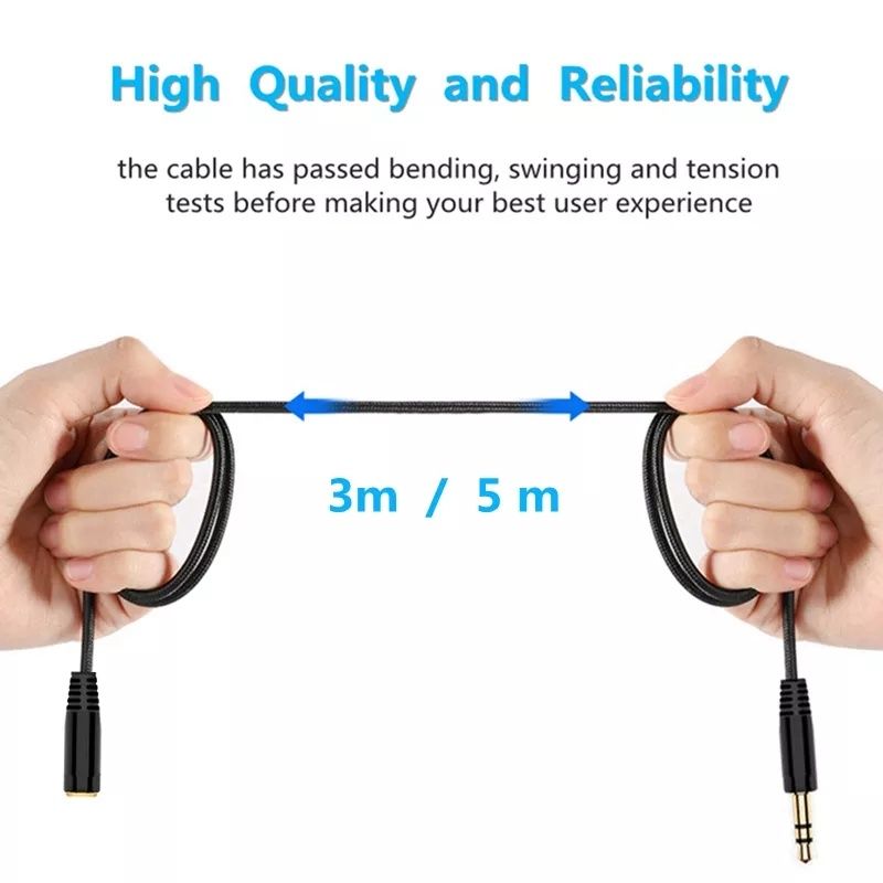 Cabo Extensão de Áudio 3.5mm M/F