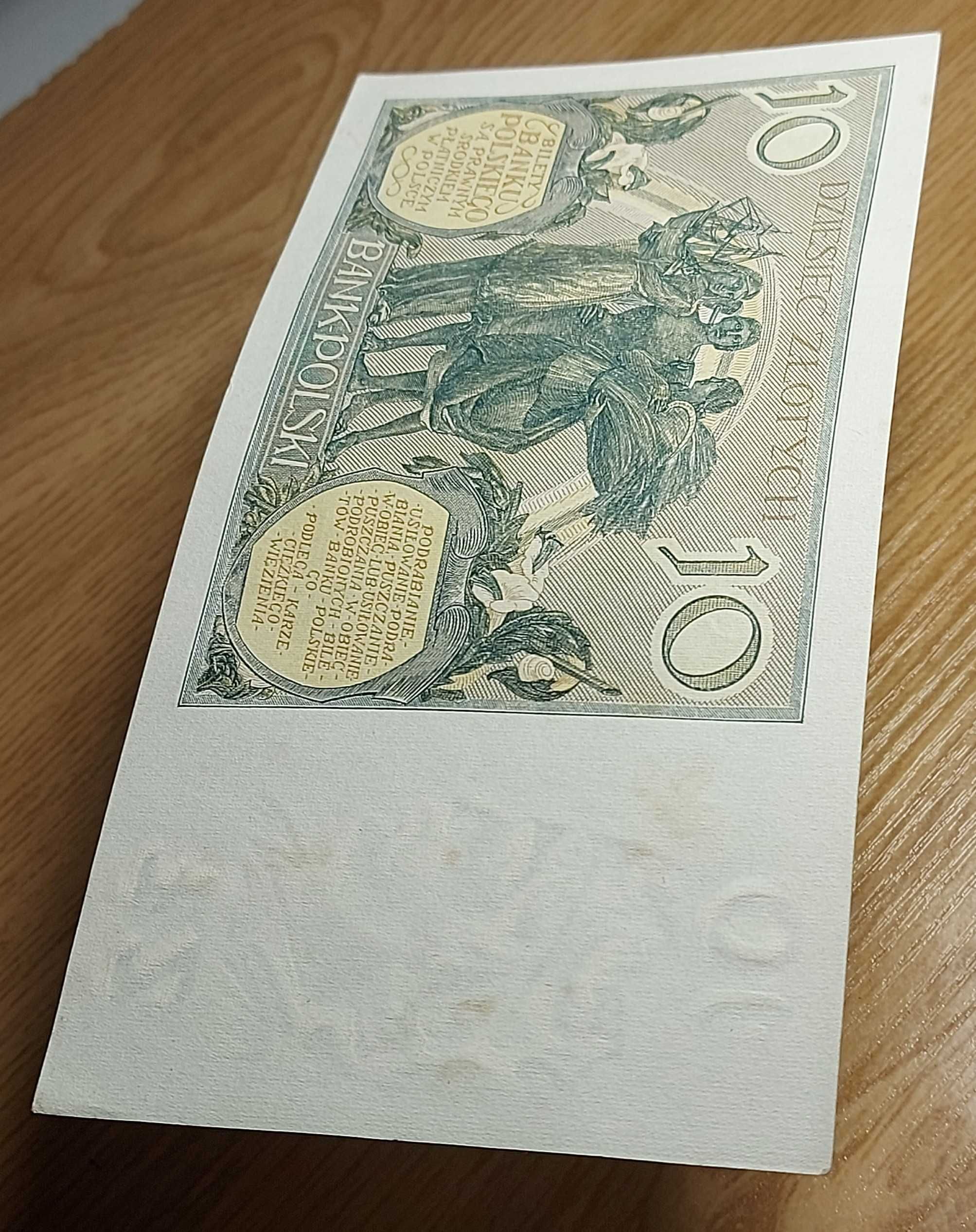 Banknot 10 złotych, emisja z roku 1929.