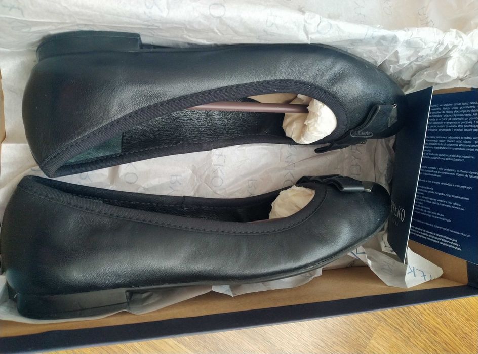 Baleriny Ryłko r.36 czarne skórzane