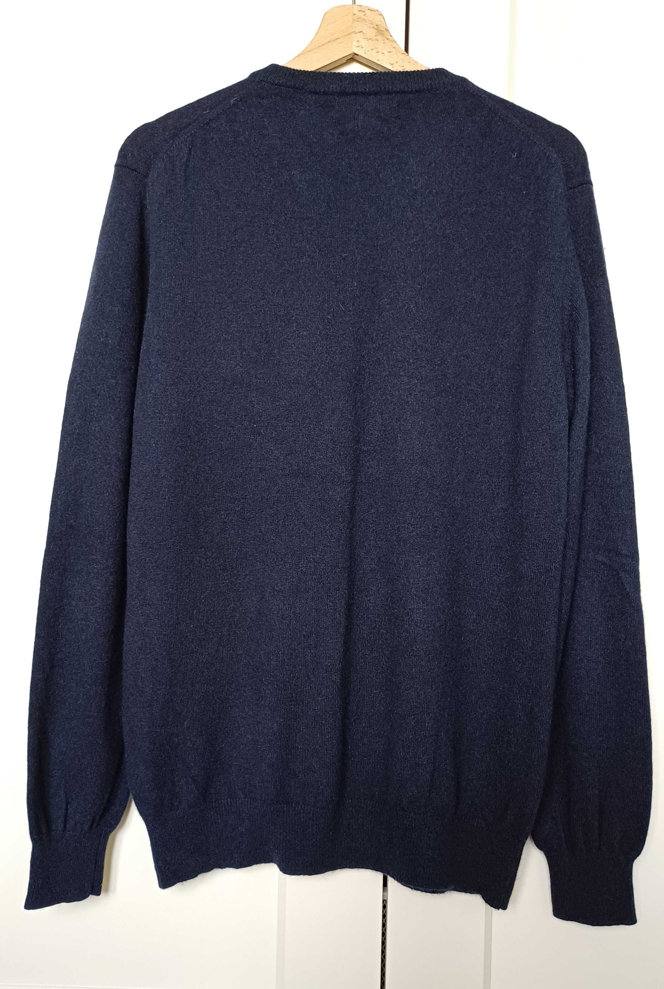 Granatowy kaszmirowy męski sweter rozm. M/L Rover & Lakes