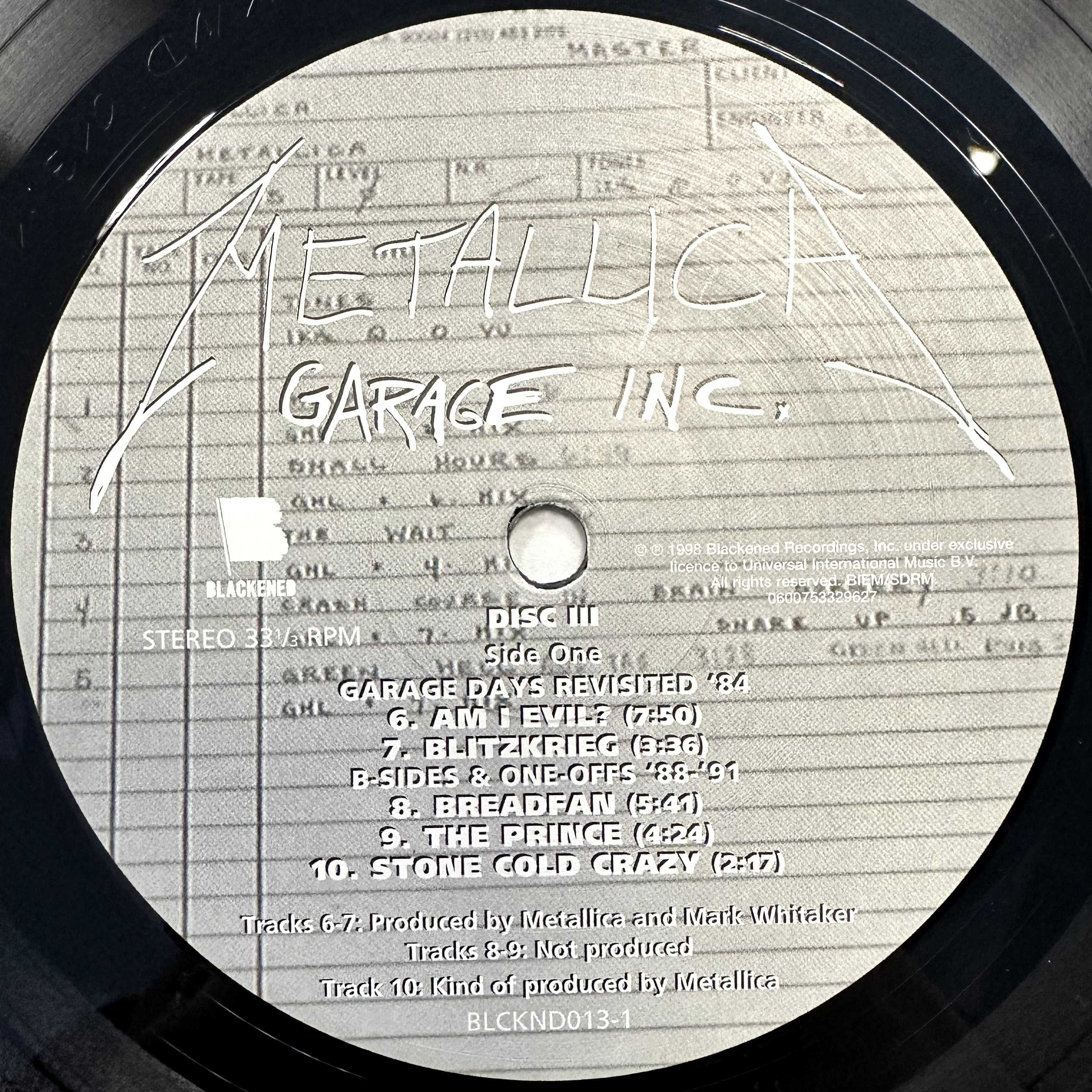 Metallica - Garage Inc. (Vinyl, 1998, Europe)