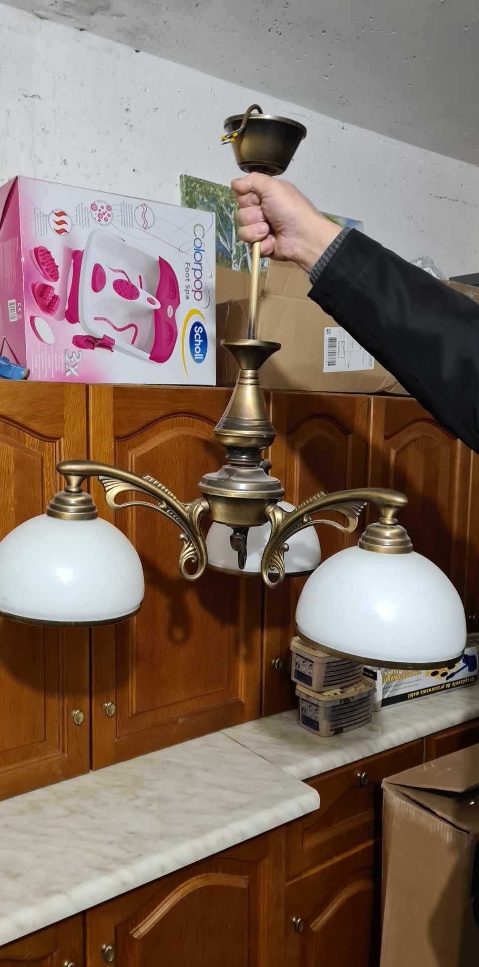 Lampa sufitowa trzypunktowa żyrandol w stylu retro