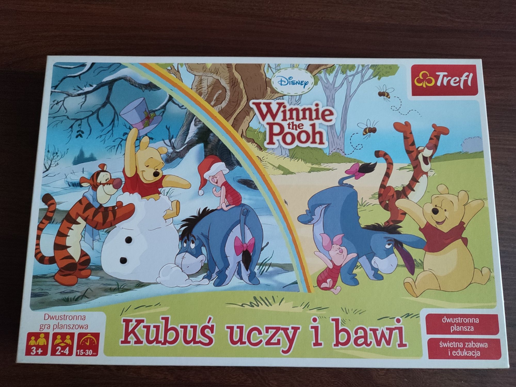 Kubuś uczy i bawi Dwustronna gra planszowaTrefl Winnie the Pooh Disney