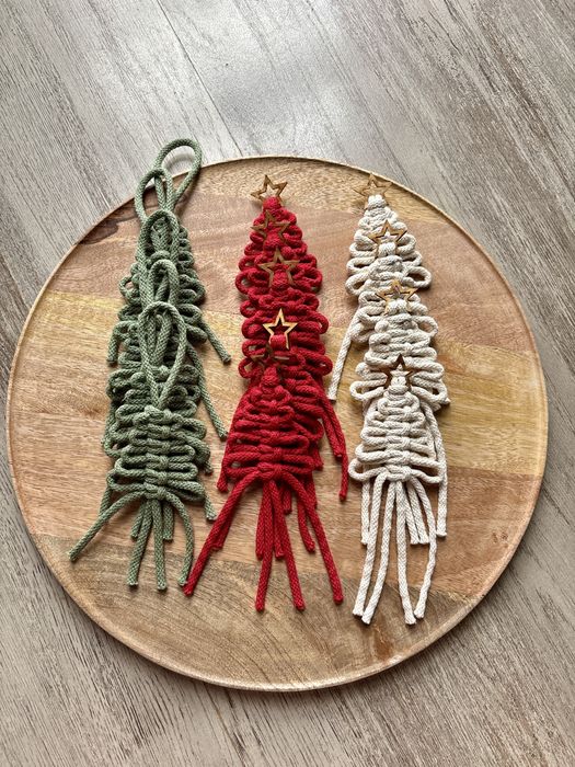 Ozdoby choinkowe Boże Narodzenie makrama