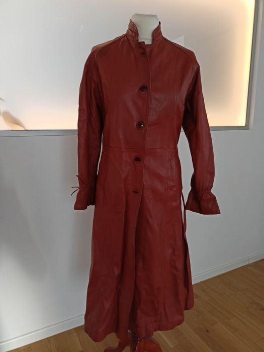 Płaszcz skórkowy rudy S skóra naturalna