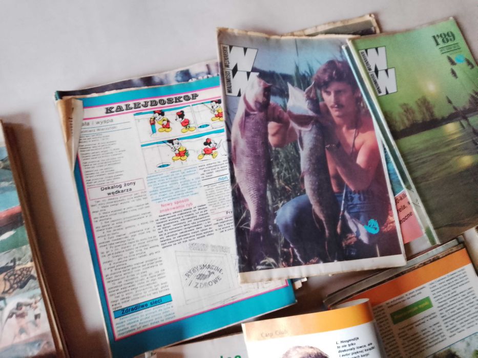 "Wiadomości Wędkarskie" archiwalne numery, zestaw 121 sztuk