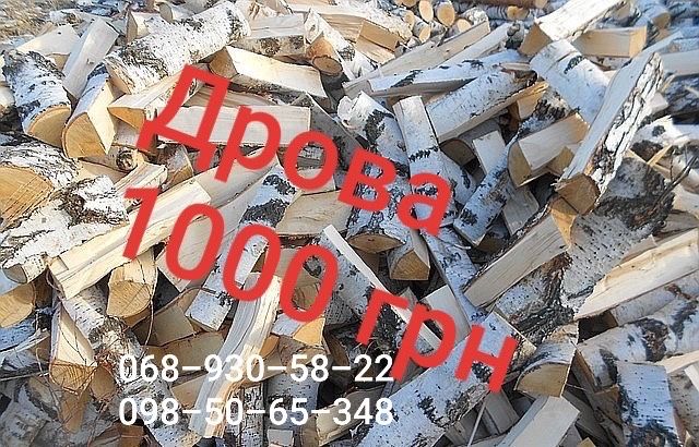 Дрова твёрдых и мягких пород дерева от лесхоза по цене от 1000 грн за