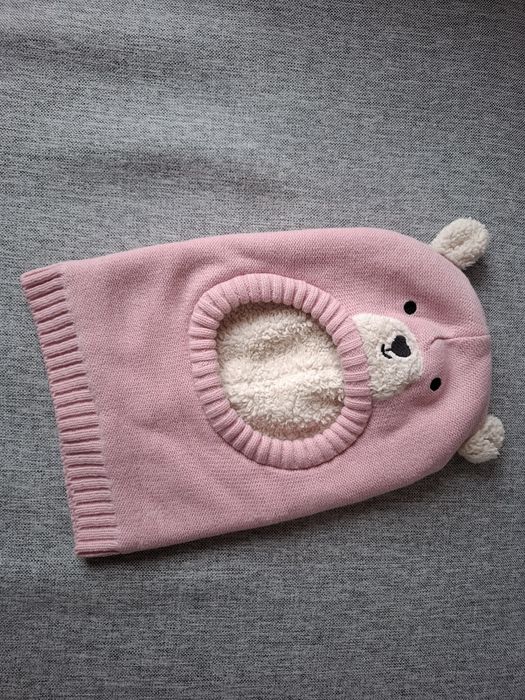 Czapka komin kominiarka dla dziewczynki różowa miś cool club smyk