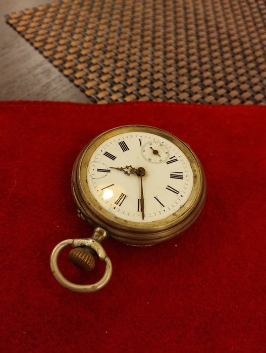 Zegarek kieszonkowy stary antyczny około 1900 rok. Srebrny!
