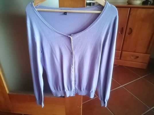 Casaco de malha lilas como novo