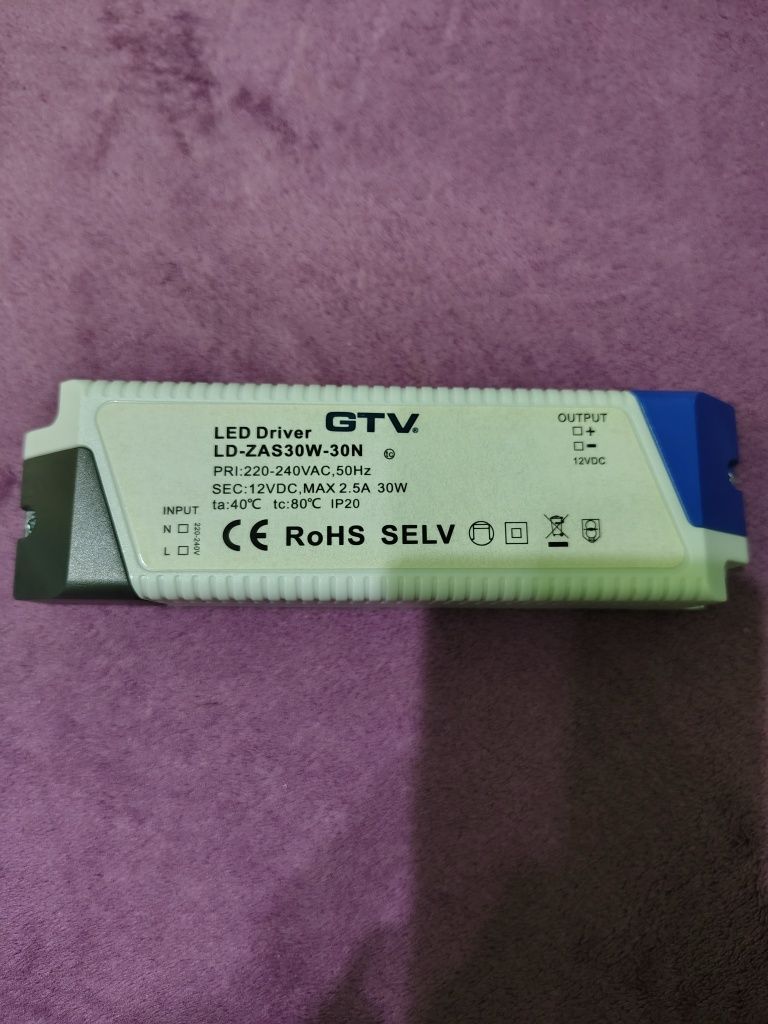 Zasilacz LED GTV 12V 30W