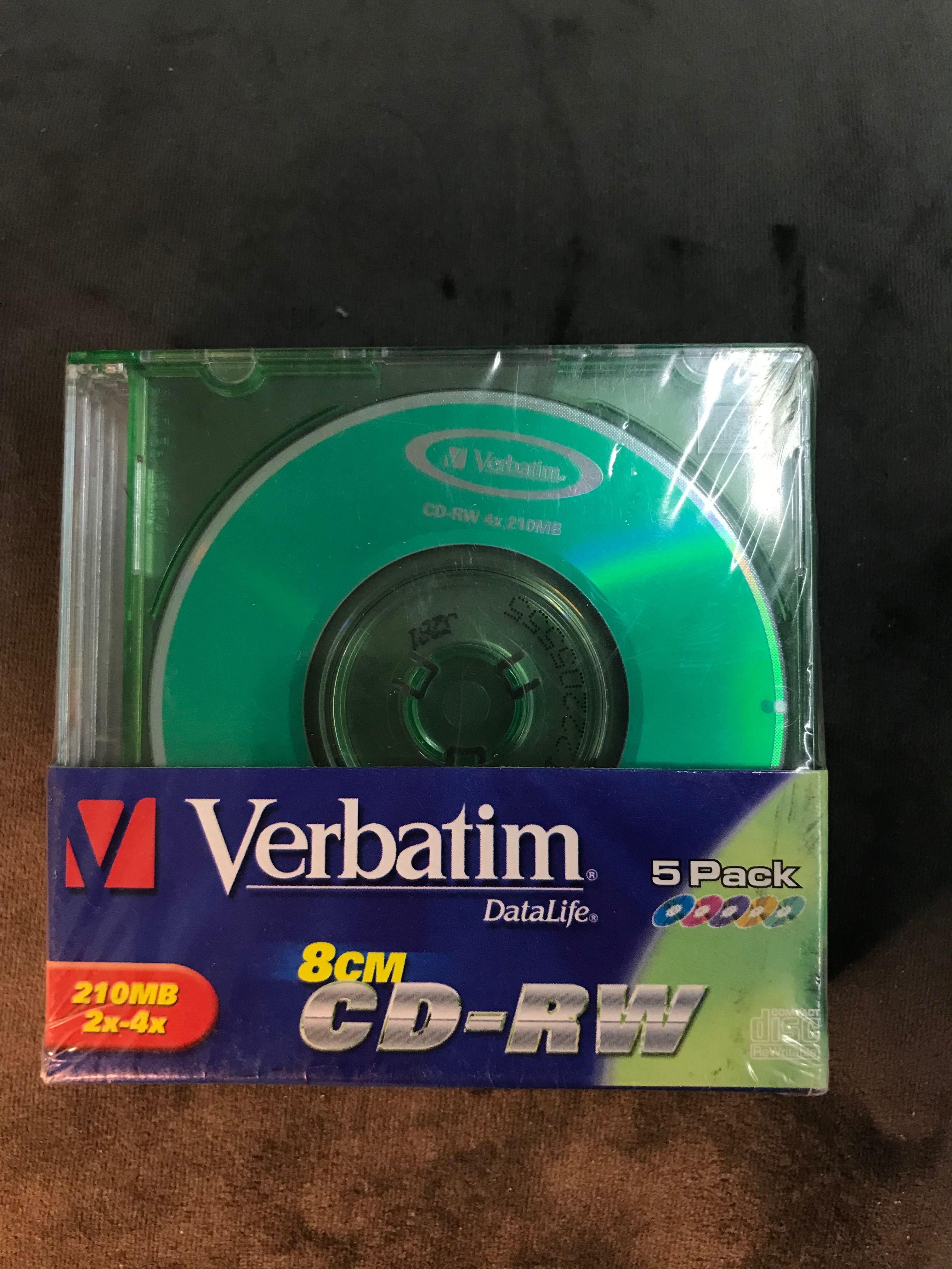10 шт: CD-R 210MB 8см 5 шт; CD-RW 210MB 8см 5 шт